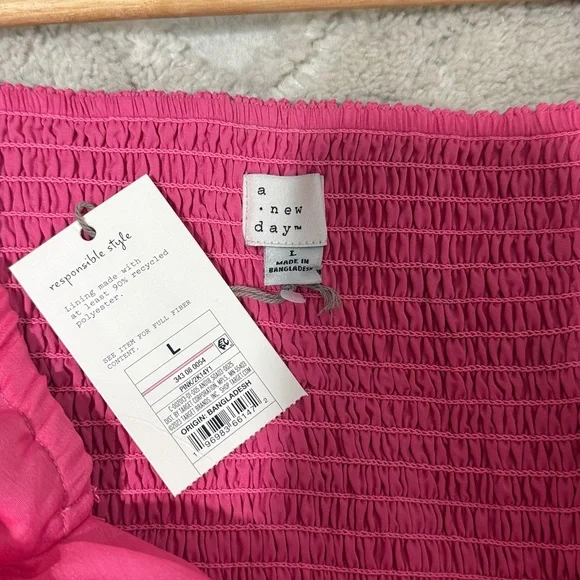 A New Day Puff Short Sleeve Cut Out Bubble A-Line Dress BARBIE PINK - Picture 13 of 13